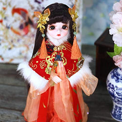 HGCY 1/6 BJD Doll 12Inch SD Doll Ball Jointed Dolls Makeup Clothes Pants Shoes Wigs Doll Accessories, Can Be Used for Collections, Gifts, Children's Toys