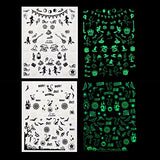 Makartt Halloween Nail Art Stickers Decals,Self-Adhesive DIY Nail Sticker Nail Decals Glow in The Dark Halloween Stickers 3D Design Halloween Decals for Halloween Party Pumpkin/Bat/Ghost/Witch 8Sheets