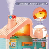 SINOMARS Doll House 7-8, Dollhouse Dreamhouse for Girls with Light, Chimney & Doll Figures, Castle Building Playset with Acceccories & Furniture, Pretend Play Princess House for Kids 4 5 6 9 Years Old