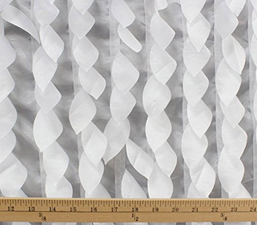 Taffeta Fabric Mango Leaves WHITE / 58-60" Wide / Sold by the Yard