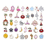 50pcs Mix Style Enamel Alloy Cute Animals Mermaid Tail Christmas Girls Charm Pendant DIY Jewelry