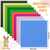 Macarrie 40 Pieces 10 x 10 Inches Multi-Colors Fabric Solid Color Fabric Squares Fat Quarters Quilting Fabric Patchworks Sewing Craft Fabric Bundles Precut Fabric Scraps for DIY Sewing Crafts