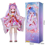 ICY Fortune Days 2nd Generation 1/4 Scale Anime Style 16 Inch BJD Ball Jointed Doll Full Set Including Wig, 3D Eyes, Clothes, Shoes, for Children Age 8+ (Purple Sakura)