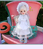 New 1/6BJD Doll Clothes Lolita Lace Dress Headwear Socks Set 30cm Doll Clothes BJD SD YOSD Doll Accessories (Blue)