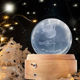 Focily RGB Music Box 3D Crystal Ball with Projection Colorful Light and 360 ° Rotating Wooden Base, Best Gift for Mom Wife Girlfriend Grandma Kids on Mothers Day Christmas Birthday
