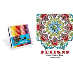 Adult Coloring Book: Designs and Prismacolor Scholar Colored Pencils, Set of 48 Assorted Colors