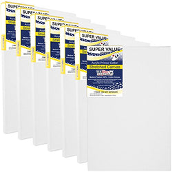 US Art Supply 11 x 14 inch Super Value Quality Acid Free Stretched Canvas 7-Pack - 3/4 Profile