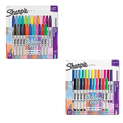Sharpie Electro Pop Permanent Markers, Fine Point, Assorted Colors, 24-Count, With a Pack of 24