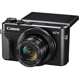 Canon PowerShot G7 X Mark II Digital Camera (1066C001) + 64GB Memory Card + Card Reader + Deluxe Soft Bag + Flex Tripod + Hand Strap + Memory Wallet + Cleaning Kit (Renewed)