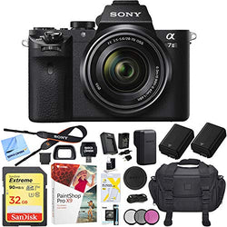 Sony Alpha a7II Mirrorless Camera with 28-70mm F3.5-5.6 OSS Lens Bundle with 32GB Memory Card, Camera Bag for DSLR, Camera Battery, Battery Charger, Paintshop Pro 2018 and 40.5mm Filter Kit