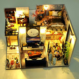 KingWo Wooden DIY Miniature Dollhouse Kit with Dust Cover - Jiangnan Hut