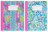 Lilly Pulitzer Colorful Composition Notebook Set of 2, College Ruled Paper, 7.5" x 9.5" Journals with 80 Lined Pages Each, Cabana Cocktail & Party All the Tide