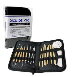 Sculpt Pro Pottery Tool Starter Kit - 15-Piece 26-Tool Beginner's Clay Sculpting Set - Free Carrying Case Included - Great Gift