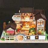 CUTEBEE Dollhouse Miniature with Furniture, DIY Wooden Dollhouse Kit Plus Dust Proof and Music Movement, 1:24 Scale Creative Room Idea