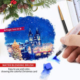Watercolor Paint Set with Water Blending Brush, 48 Colors Artist Drawing Platte Gift Travel Case Portable Painting , Non Toxic & Vibrant Colors, for Students, Kids, Beginners Arts DIY Craft Projects