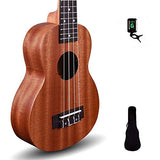 Kadence Mahogany Wood Ukulele Mahagony 21 inch With Bag and Tuner (Wanderer with Tuner)