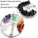 Pamir Tong Wholesale 2'' inch 9pcs Gemstone Chakra Crystal Tree of Life Pendant,Healing Stone