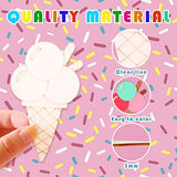 40 Pieces Unfinished Summer Ice Cream Wooden Cutouts, 8 Styles Ice Cream Wood Slices Unfinished Wood Cutouts Blank Wooden Paint Crafts for Kids Birthday Painting, Summer DIY Crafts Home Decoration