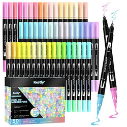 .com: Aen Art Dual Brush Markers Pen, 36 Double Tip Coloring Marker,  Thin Tip Brush Pens for Beginners Hand Lettering, Journaling, Note Taking  and Coloring Book (18 Count)