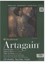Strathmore Black Artagain Paper Pad 9x12-24 Sheets