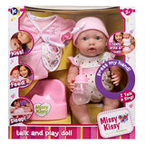 JC Toys Missy Kissy Deluxe 8 Pcs Electronic Drink and Wet Set - She Really Speaks!
