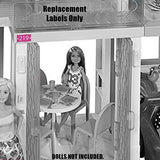 Replacement Stickers for Barbie Dreamhouse FHY73 - Includes 9 Replacement Labels for the Dreamhouse Adventure Dollhouse