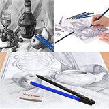 ELEAZAR sketch pencils with sketchbook 50 pages A4, 41 complete artist sets including graphite pencils, charcoal pencils and sketching pencils, professional sketching drawing pencil sets.