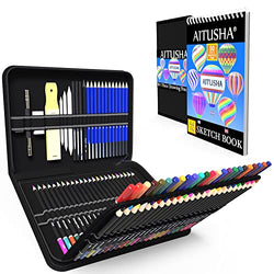 AITUSHA Art Supplies Drawing and Sketching Colored Pencils Set 96+1-Piece,Graphite Charcoal Professional Artists Pencils Kit,Gifts for Kids & Adults Drawing Tool Set