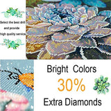 DIY 5D Diamond Painting by Number Kits,Colored Flowers Large Size Full Drill Crystal Rhinestone Diamond Embroidery Dotz Pictures Cross Stitch Canvas Arts Craft for Home Wall Decor(30x60cm,12x24in)