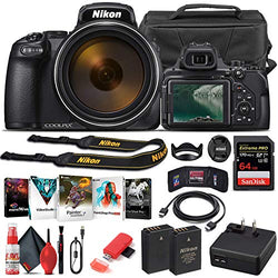 Nikon COOLPIX P1000 Digital Camera (26522) + 64GB Memory Card + Case + Corel Photo Software + EN-EL 20 Battery + Card Reader + HDMI Cable + Deluxe Cleaning Set + Flex Tripod + Memory Wallet (Renewed)