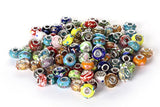 BRCbeads Top Quality 100Pcs Mix Silver Plate STYLE4 Murano Lampwork European Glass Crystal Charms