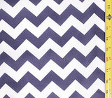 Polycotton Fabric Printed Large Polycotton Fabric Chevron NAVY WHITE / 60" Wide / Sold by the Yard