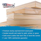 U.S. Art Supply 4" x 4" Birch Wood Paint Pouring Panel Boards, Studio 3/4" Deep Cradle (Pack of 5) - Artist Wooden Wall Canvases - Painting Mixed-Media Craft, Acrylic, Oil, Watercolor, Encaustic