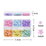 3D Flower Nail Charms, 6 Grids Colorful 3D Acrylic Flower Nail with White Gold Pearl Blossom Caviar Beads Spring Flores Nail Art Design for DIY Jewelry Craft Decoration (3D Flower-Blue)