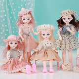 Bjd Dolls,Mini Doll for Dollhouse,1/6 Dollhouse Dolls,11.8 Inch Bjd for Girls,Smart Tiny Doll,Fashion Girl Doll for Kids,S25