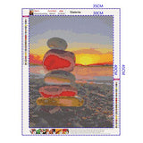DIY 5D Diamond Painting by Number Kits for Adult Beach Sunset Full Round Drill Painting Embroidery Art Craft for Home Wall Decor, 5D Painting Dots Kits Landscape Stalente (13.77 X 17.71 in)