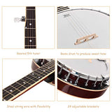 Costzon 5-String Banjo 24 Bracket with Geared 5th tuner and Mid-range Closed Handle, Include 420D Oxford Cloth Bag, One Strap, Wiper, 3 Picks for Beginners