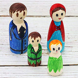 ZesNice Natural Unfinished Wooden Peg Doll 50-Pack in 4 Different Shapes and Sizes with 4 Hats, Quality People Shapes for DIY Craft Art, Kid’s Painting, Decoration and Pendants of Toys