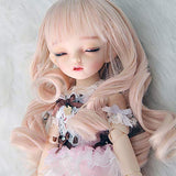 MEESock 1/6 BJD Doll Mohair Wig High Temperature Wire Bangs Curls Hair, Suitable for Head Circumference 6.2-6.6in, Not for Human