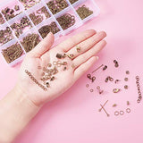 PandaHall Elite About 870Pcs Jewelry Finding Kits with Fold Over Ends Knot Covers Ball Chain