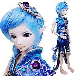 EVA BJD 24" 1/3 Customized Male BJD Doll 60cm 20 Ball Mechanical Jointed Doll with Full Set of Accessories + Makeup (Water Prince)