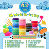 Air Dry Clay (36 Color Kit), Modeling Clay (Easy to Mold), Air Dry Clay, Modeling Clay for Sculpting with Sculpting Tools, Project Booklet and Decorative Accessories