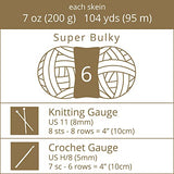 Crafted By Catherine Curl Up Yarn - 2 Pack (104 Yards Each Skein), Cinnamon, Gauge 6 Super Bulky