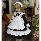 HMANE BJD Dolls Clothes for 1/4 BJD Dolls, Classic Maid Outfit Apron Dress for 1/4 BJD Dolls (No Doll)