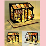 DIY Miniature Dollhouse Kits with Accessories and Furniture Mini 3D Wooden House Model with LED Lights Doll House Craft Kits Creative Toys Best Birthday Gifts for Girls and Adults (Hair salon)