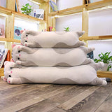 unlockgift Cute Large Long Pussy Cat Stuffed Animal Toy Plush Cat Pillow (Grey, 27.5inch)