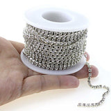 Super Sparkling 3.0MM 10Yard Clear Glass Crystal Rhinestone Chain Close Trim Cup Chain Bulk for