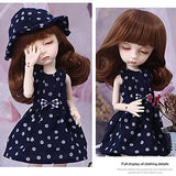 MEShape Flower Print Dress + Hat for 1/6 BJD/SD Doll Dress Up, Handmade Doll Clothes Accessories