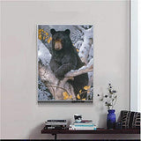 5D DIY Diamond Painting by Number Kits,DIY Diamond Painting kit for Hone Wall Decoration Black Bear 11.8x15.7in 1 Pack by SingyaBRA