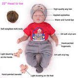 Kaydora Sleeping Reborn Baby Dolls, 22 Inch Lifelike Baby Boy Doll, Realistic Weighted Silicone Newborn Toddler for Boy